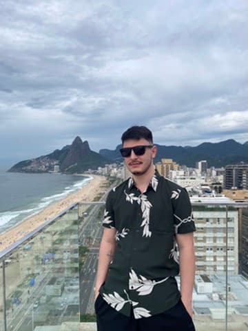 Marcos on a rooftop in Rio de Janeiro